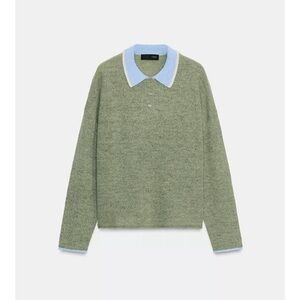CONTRASTING KNIT POLO SWEATER